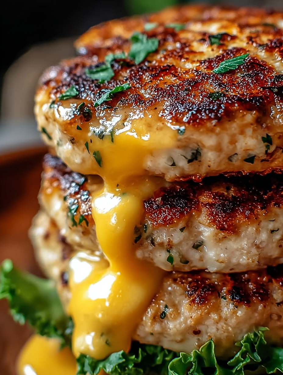 Cheddar Ranch Chicken Burgers