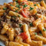 Creamy Rotel Pasta with Ground Beef