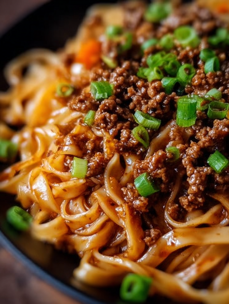 Mongolian Ground Beef Noodles