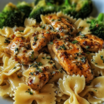 Cowboy Butter Lemon Bowtie Chicken with Broccoli