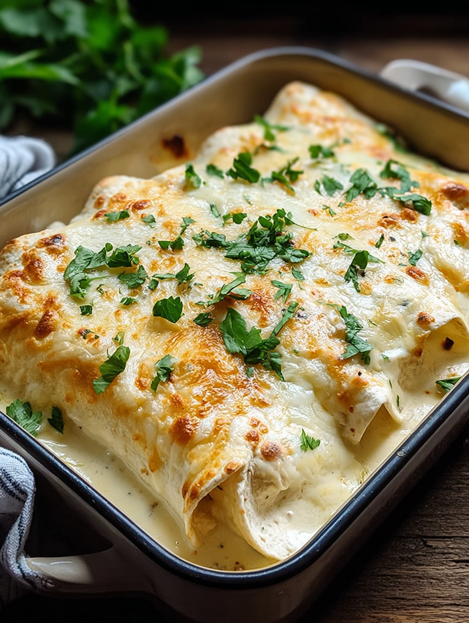 Creamy White Chicken Enchiladas