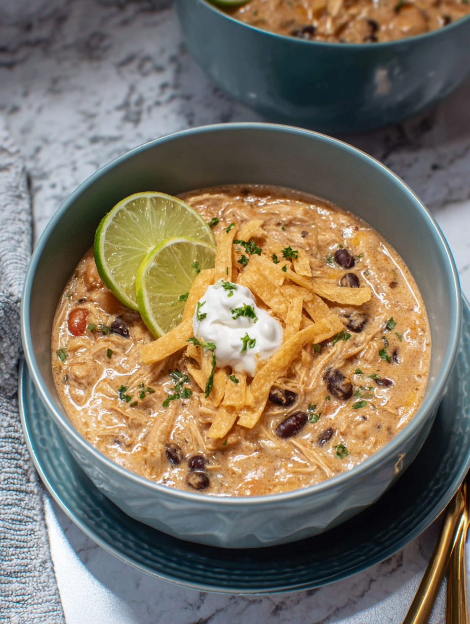 Crockpot White Chicken Chili with Cream Cheese