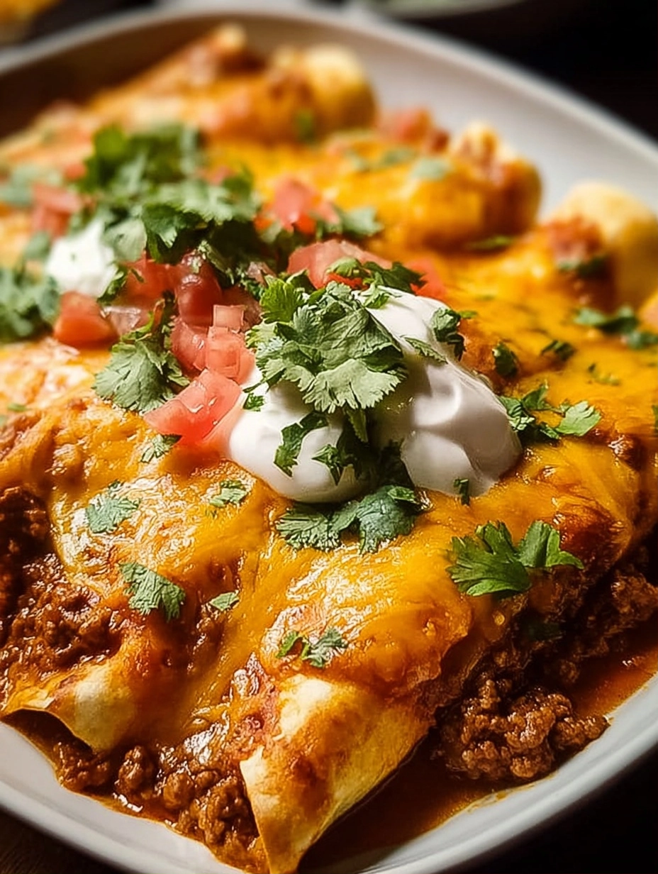 Easy Cheesy Ground Beef Enchiladas