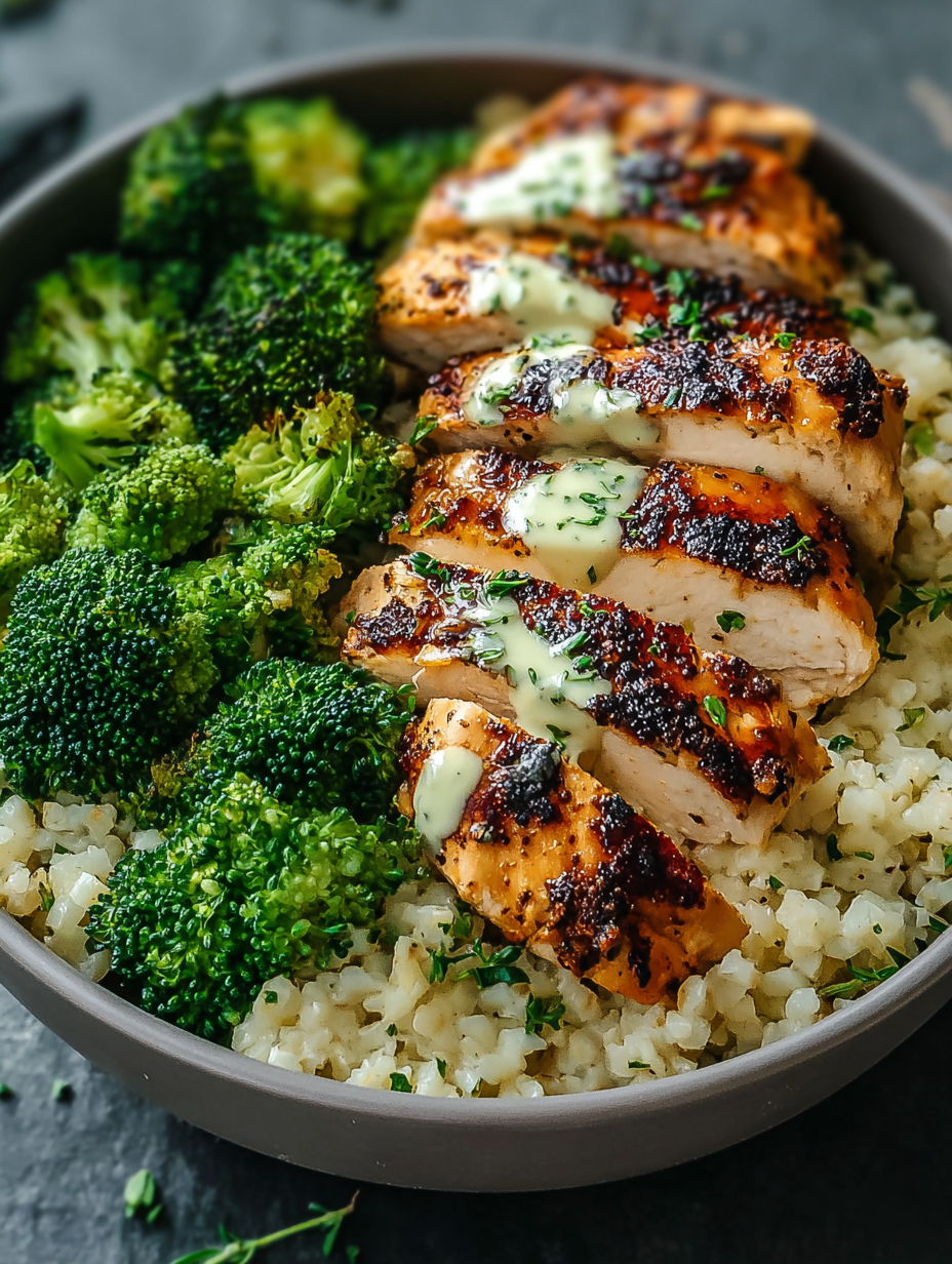 Grilled Chicken and Broccoli Bowls