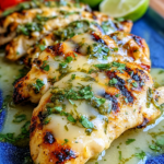Grilled Salsa Verde Pepper Jack Chicken