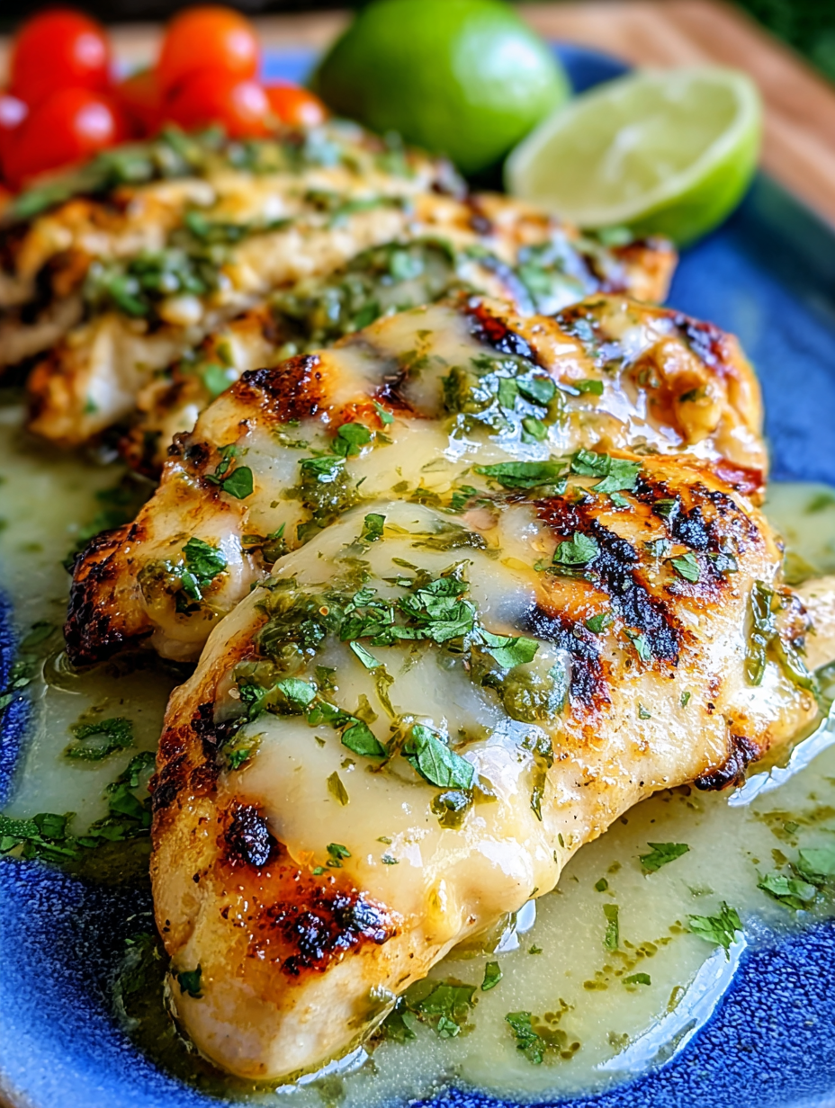 Grilled Salsa Verde Pepper Jack Chicken
