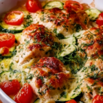Mediterranean Chicken Zucchini Bake