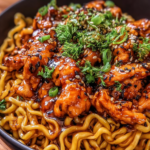 Sticky Garlic Chicken Noodles