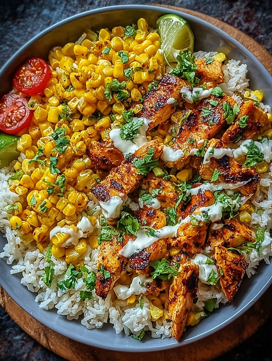 Street Corn Chicken Rice Bowl