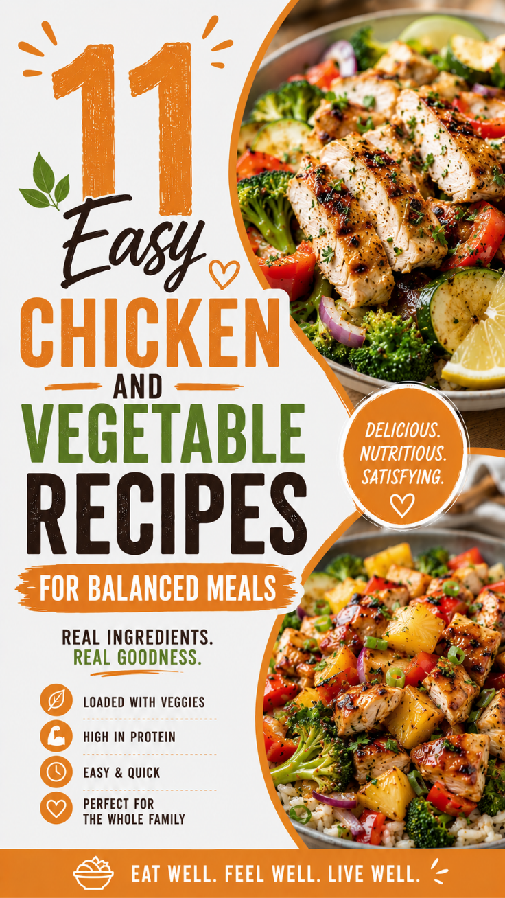 11 Easy Chicken and Vegetable Recipes for a Complete Balanced Meal