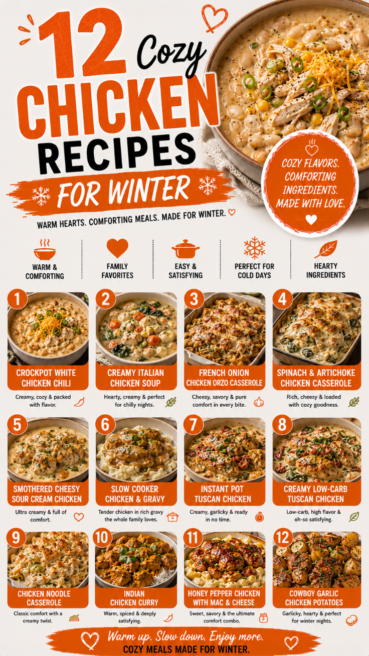 12 Warm & Cozy Chicken Recipes Perfect for Cold Winter Nights