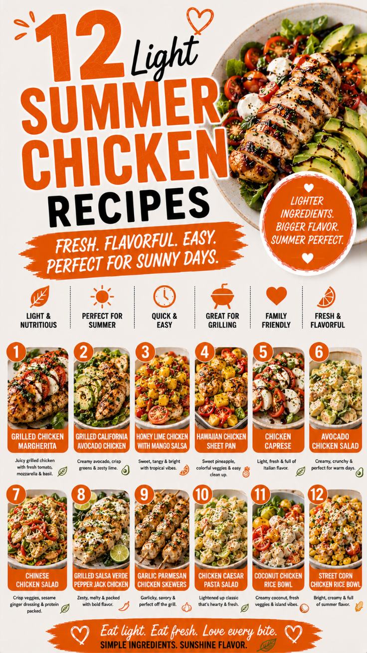 12 Fresh & Light Summer Chicken Recipes for Hot Days
