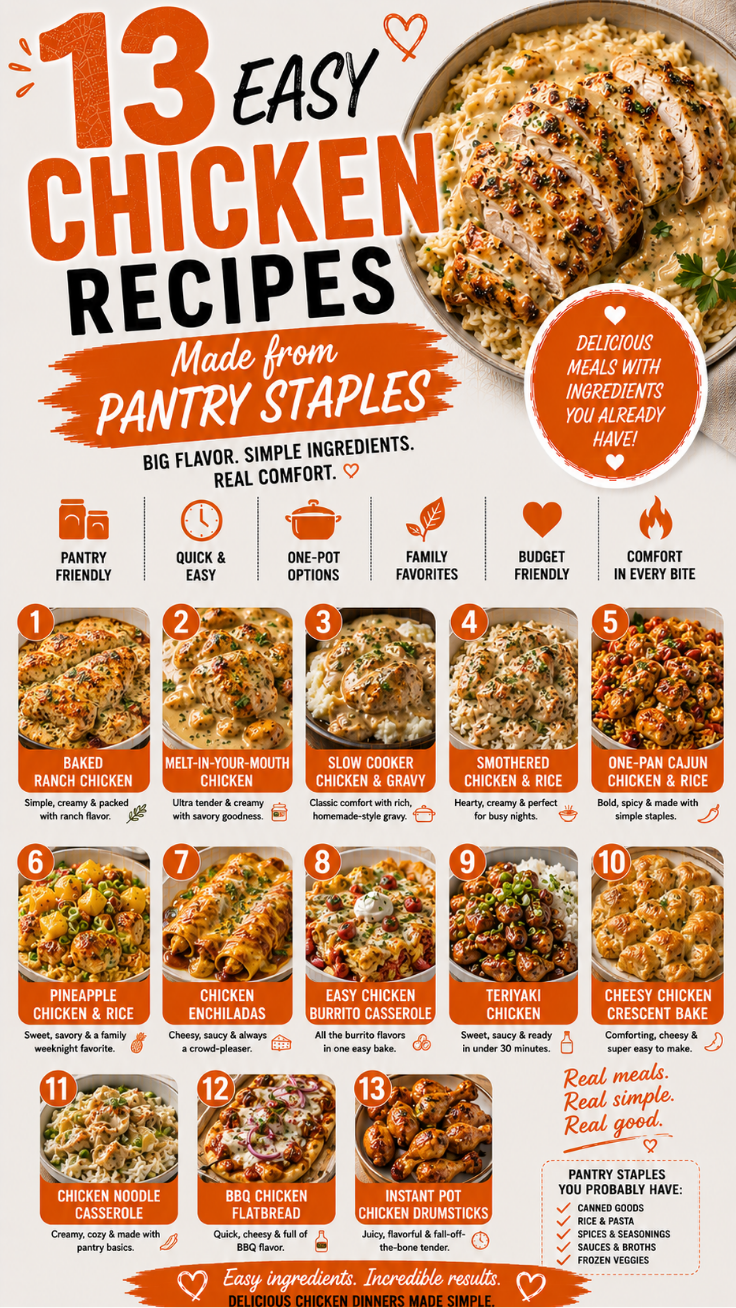 13 Easy Chicken Recipes Made from Pantry Staples