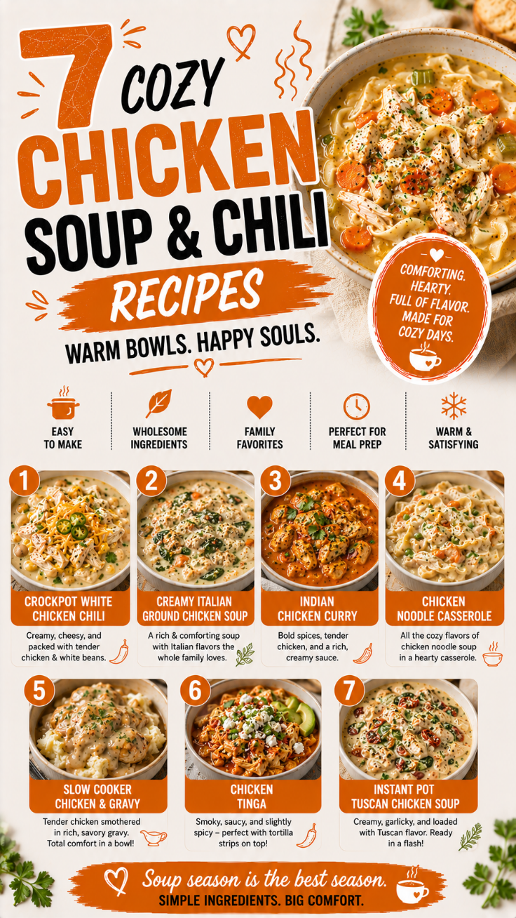 7 Cozy Chicken Soup & Chili Recipes Perfect for Cold Days