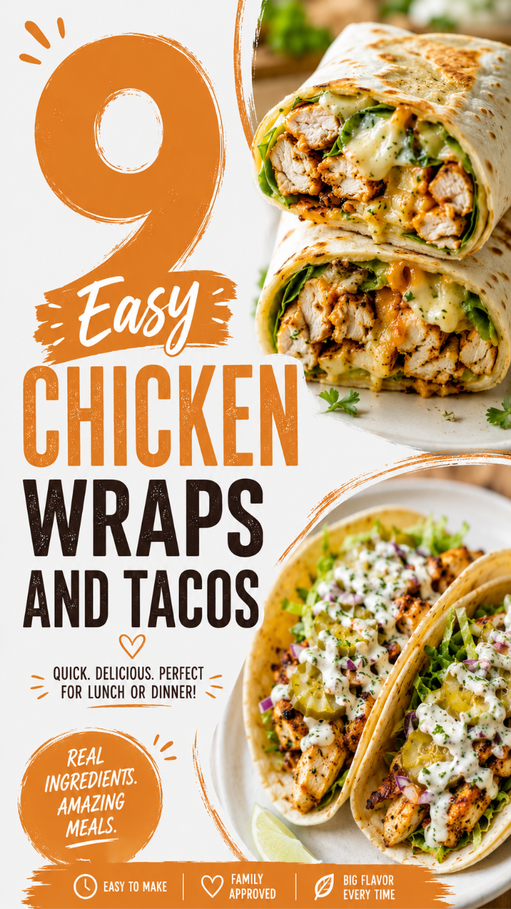 9 Easy Chicken Wraps, Tacos & Handheld Recipes for Lunch or Dinner