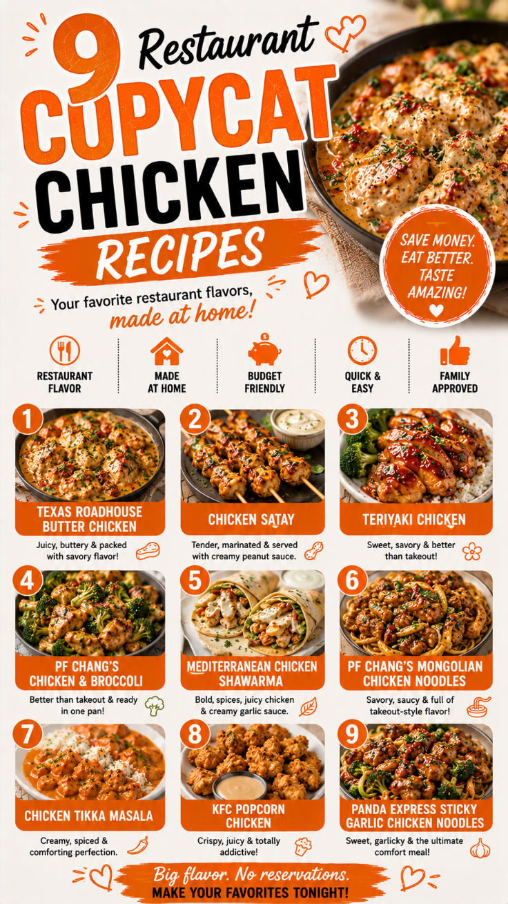 9 Restaurant Copycat Chicken Recipes You Can Make at Home