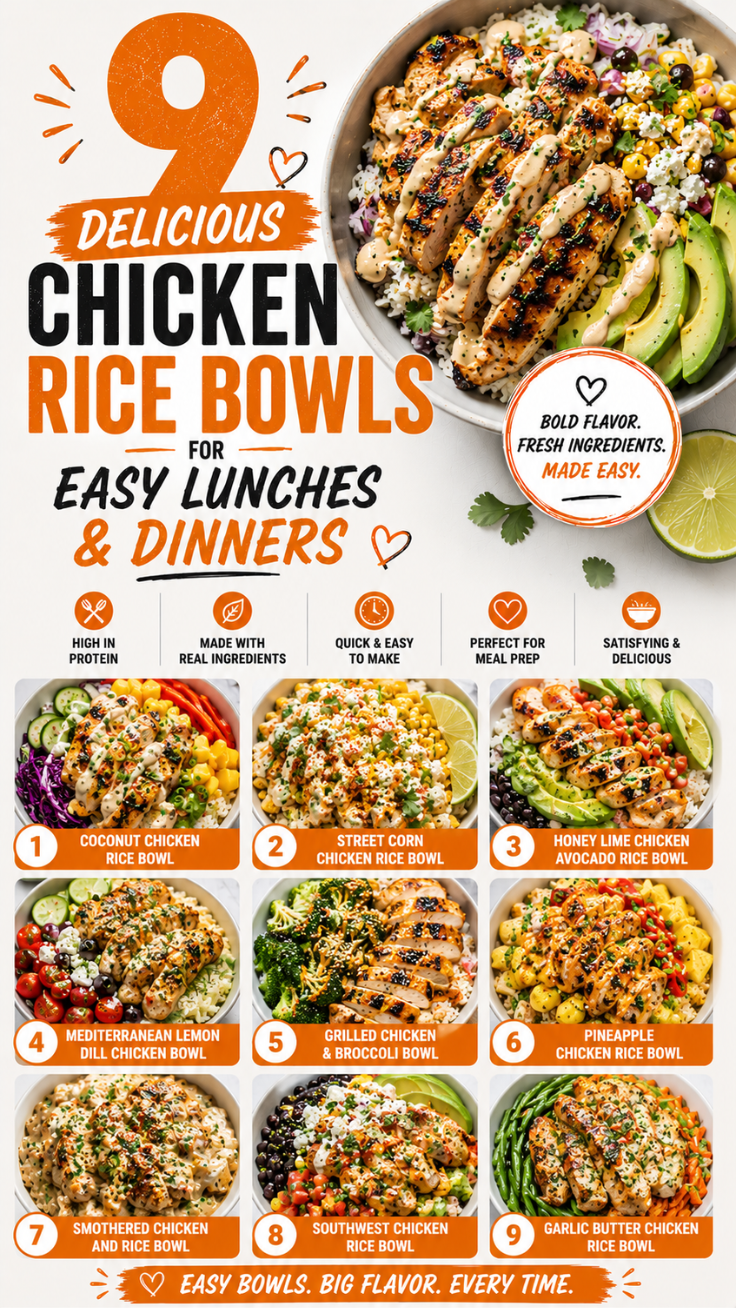 9 Delicious Chicken Rice Bowls for Easy Lunches & Dinners