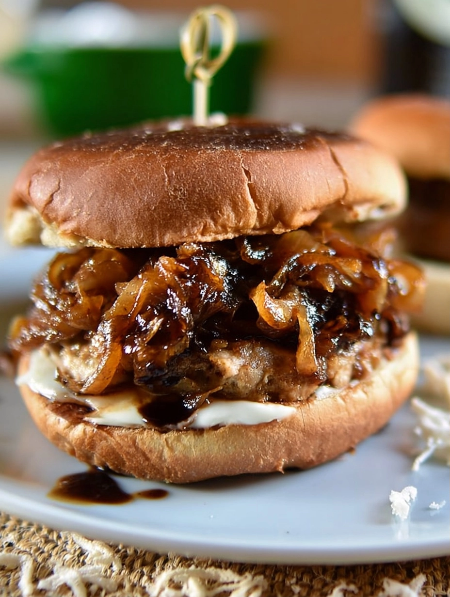 Balsamic Caramelized Onion Turkey Burgers