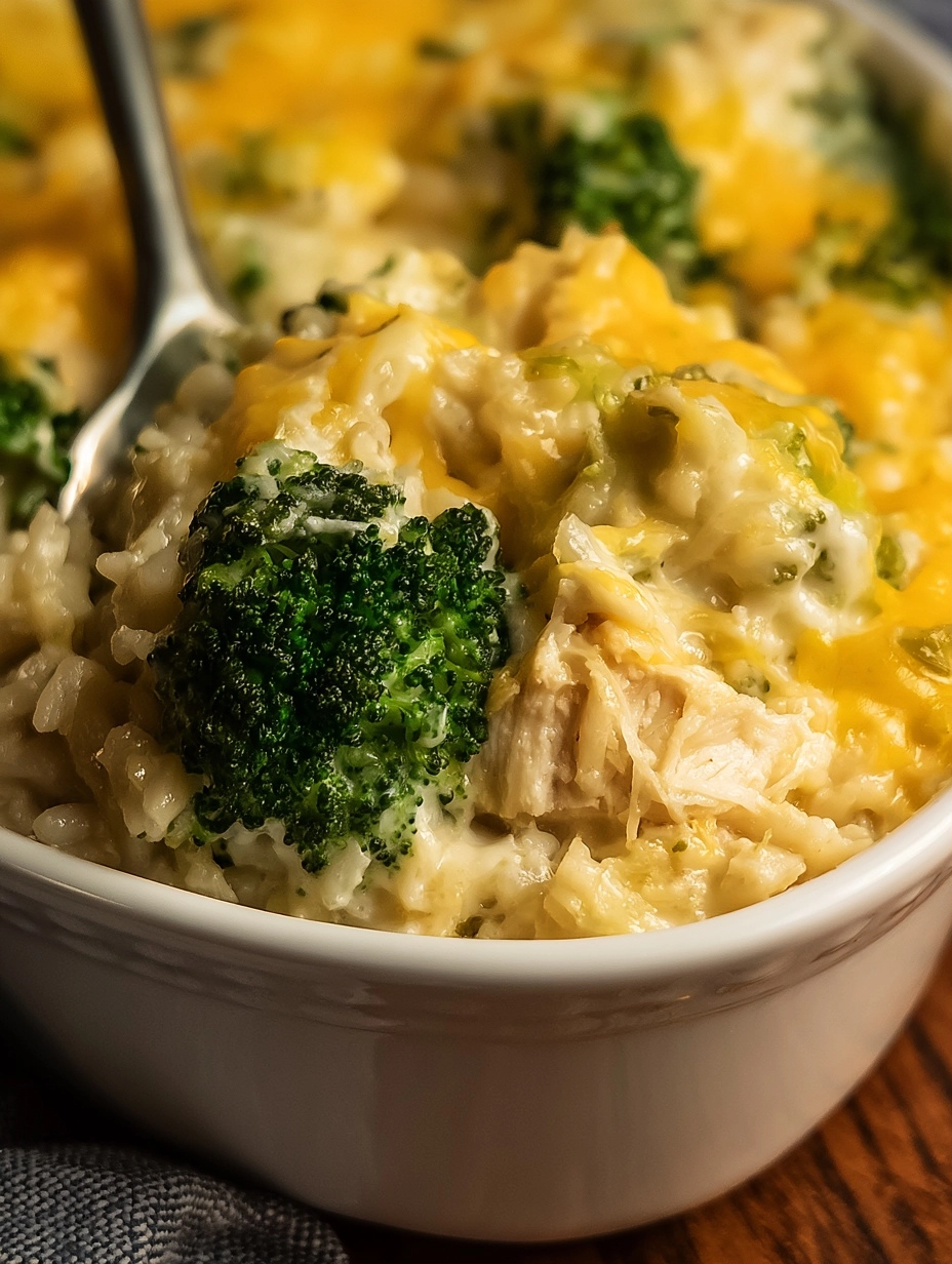Cheesy Broccoli Chicken and Rice Casserole