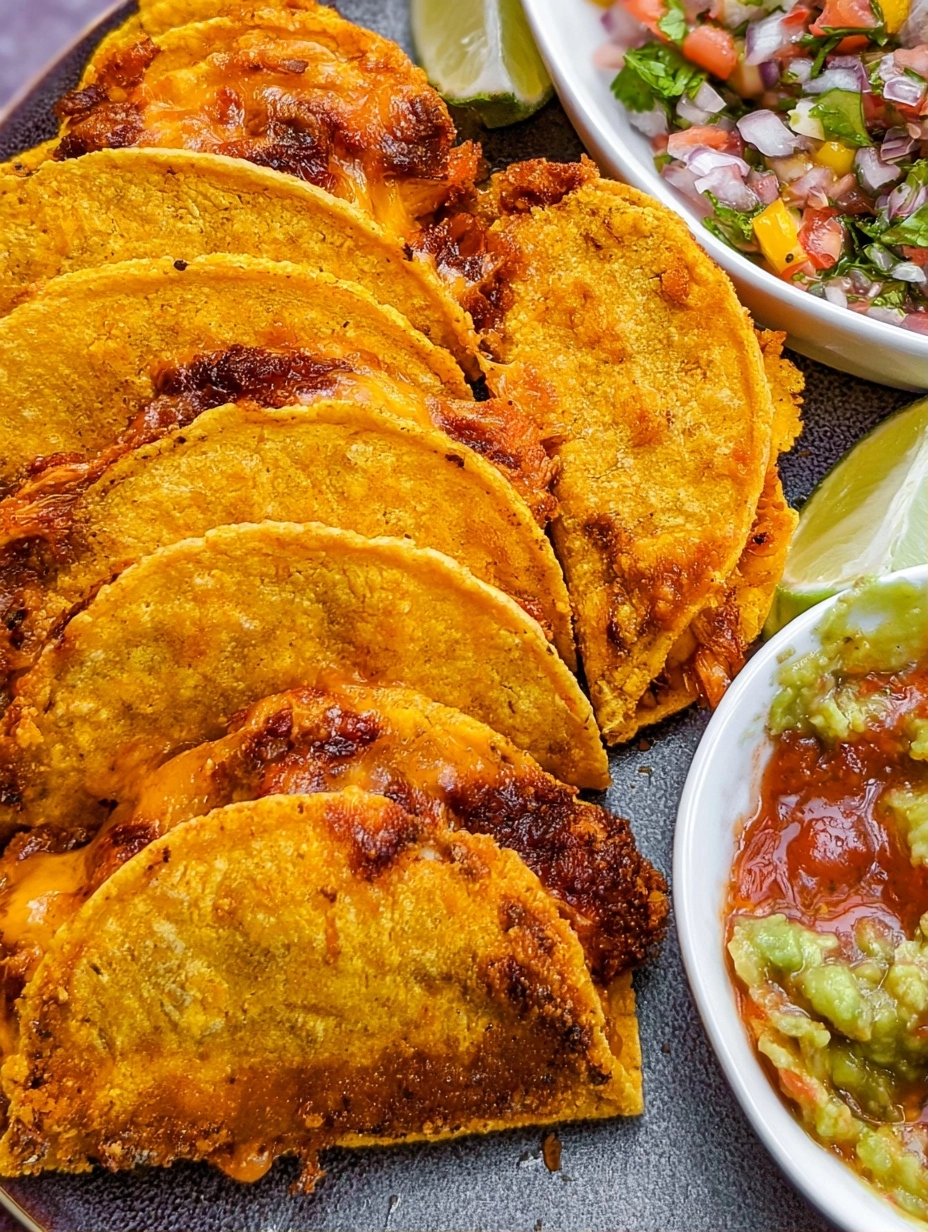 Easy Cheesy Crispy Chicken Tacos