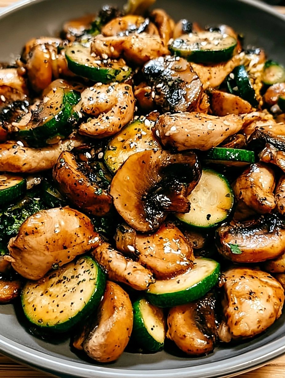 Easy Zucchini Mushroom Chicken Stir Fry Recipe