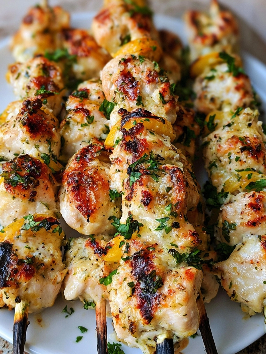 Garlic Parmesan Chicken Kebabs