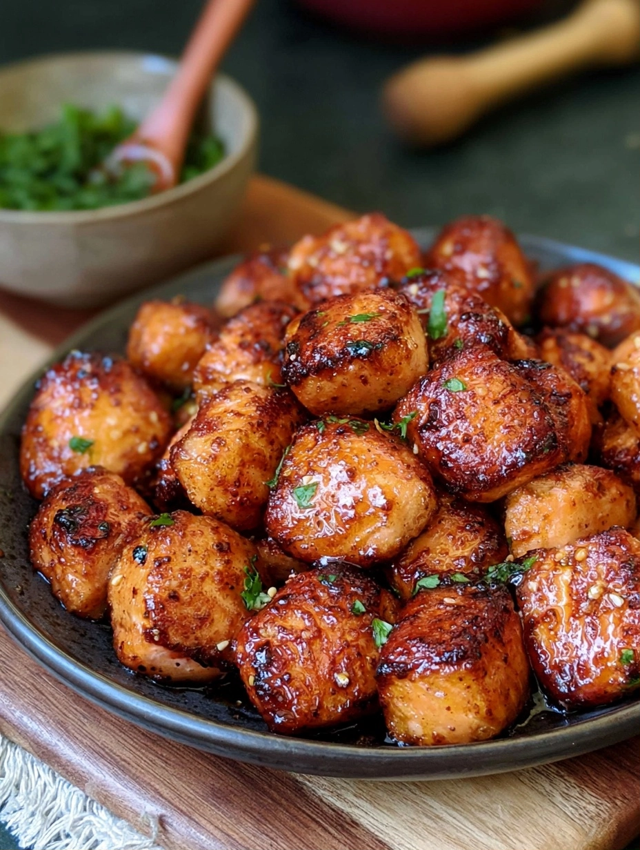 Hot Honey Salmon Bites