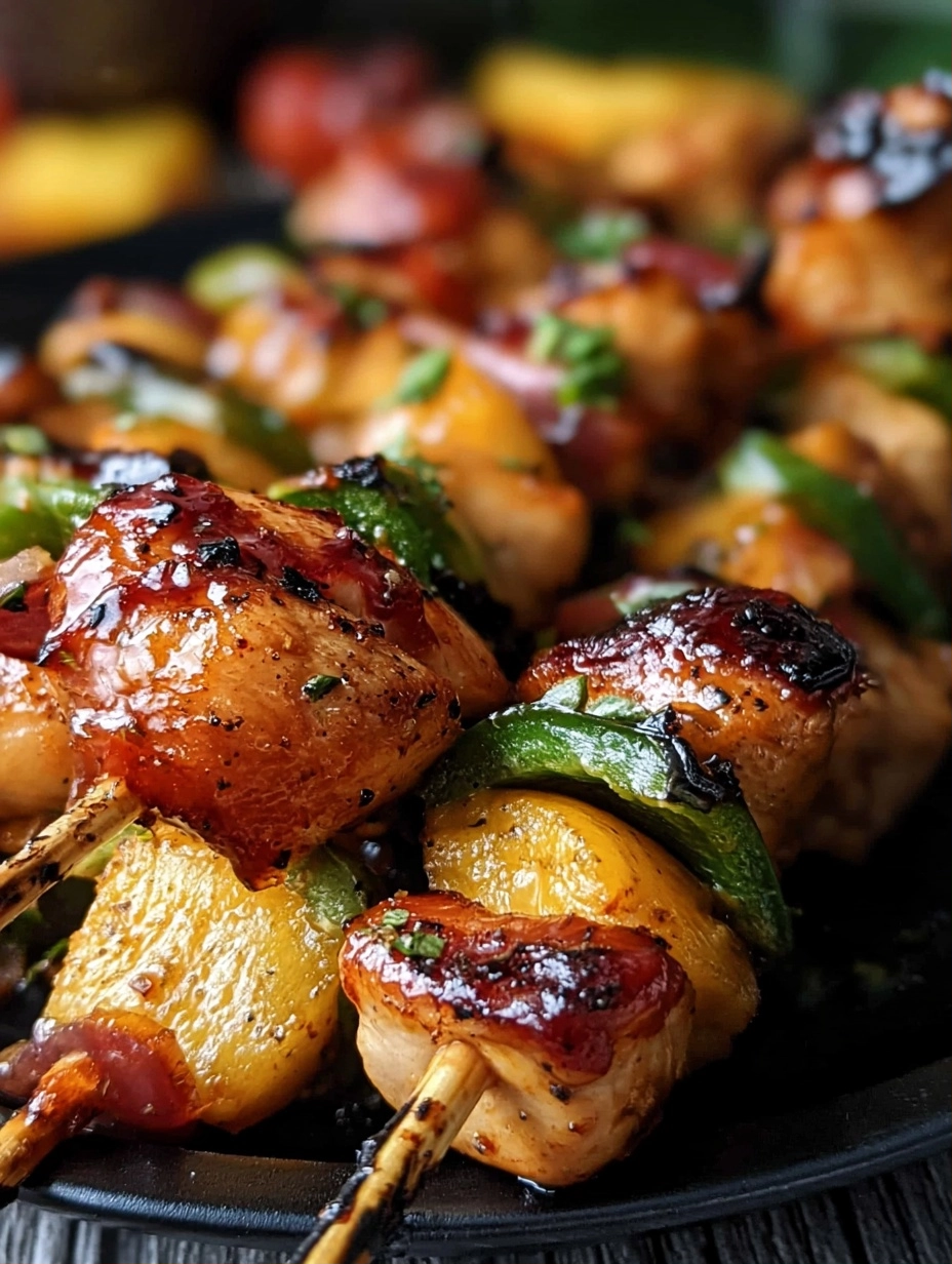 Jalapeño Peach Chicken Skewers