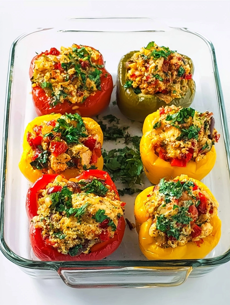Mediterranean Chicken Stuffed Bell Peppers