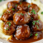Slow Cooker Salisbury Steak Meatballs