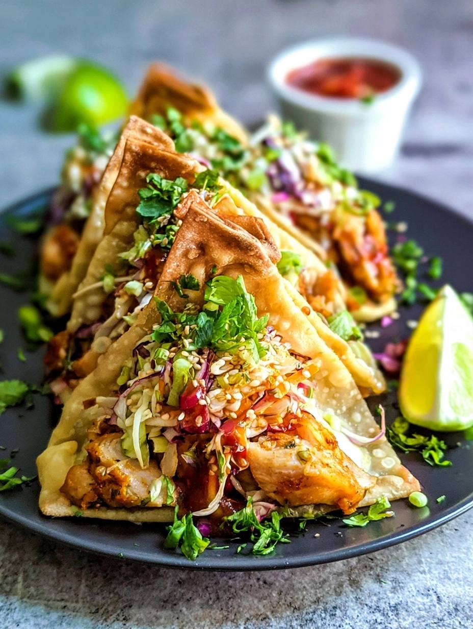 Chicken Wonton Tacos