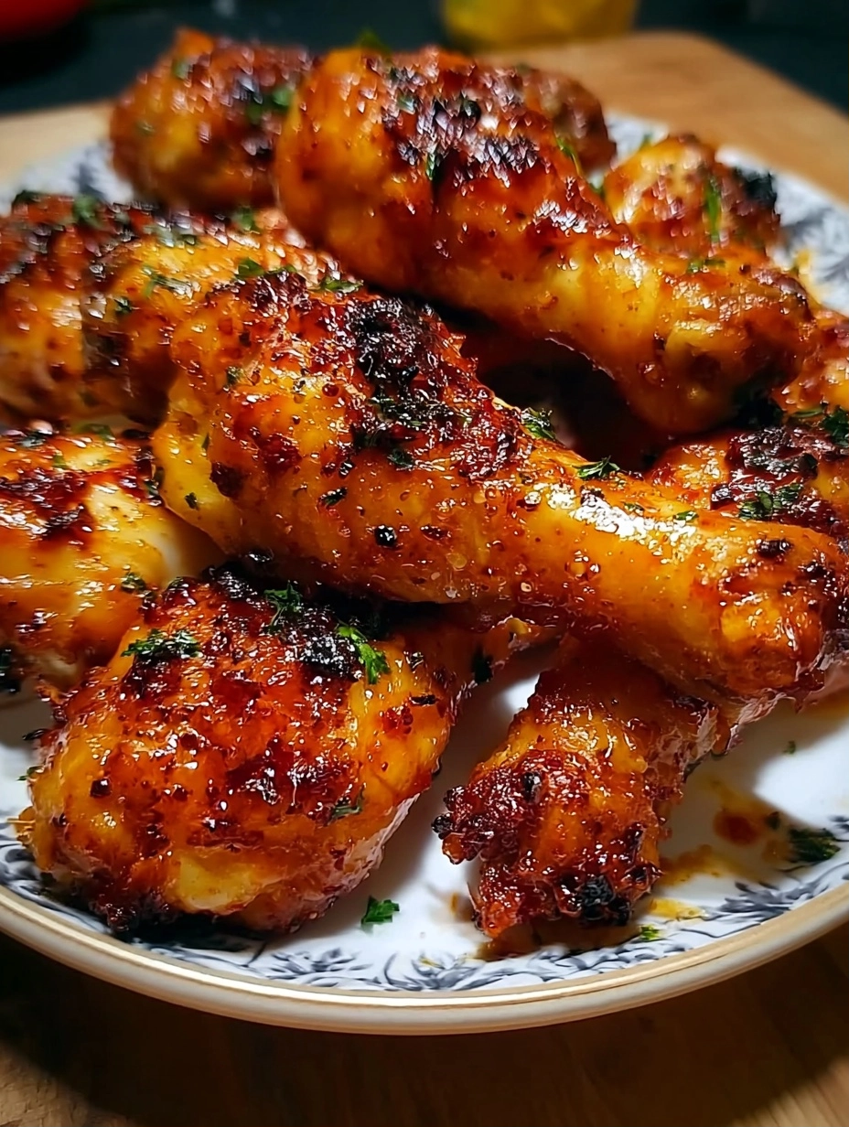 Crispy Baked Honey Garlic Chicken Drumsticks