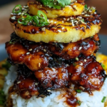 Hawaiian Huli Huli Chicken Stack