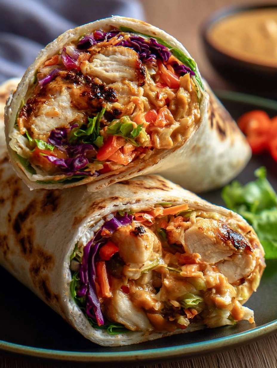 Thai Peanut Chicken Wrap