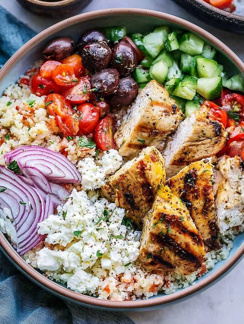 The BEST Healthy Greek Chicken Bowl